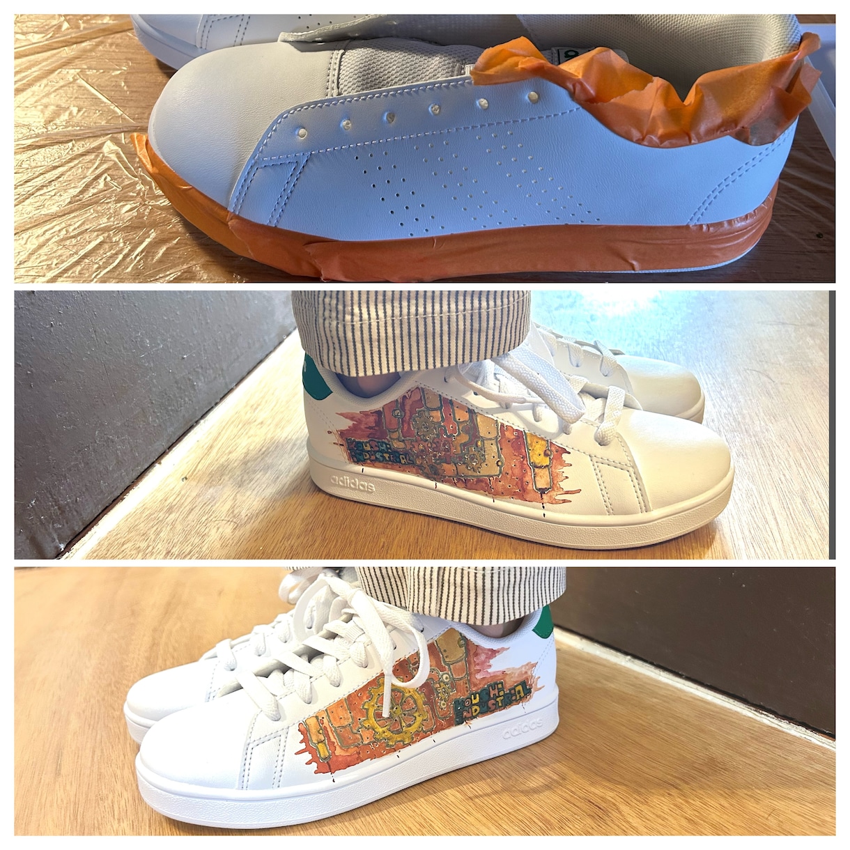 スニーカーにスチームパンク風のイラストを描きます 誰ともかぶらない、自分だけのスニーカーをお届けします。 イメージ1