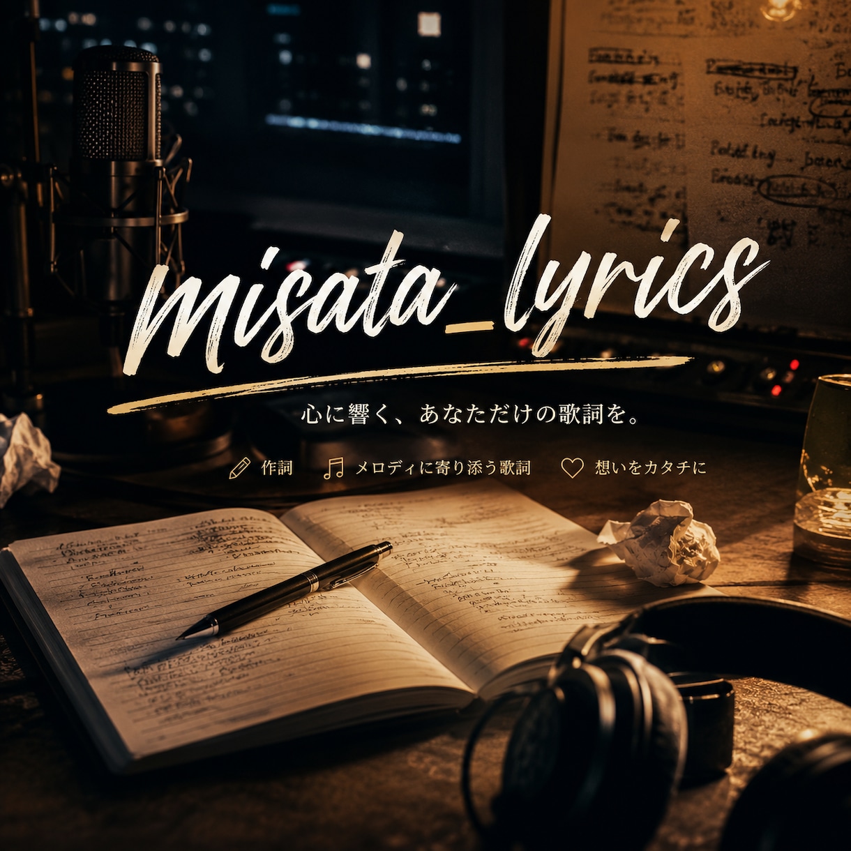 歌詞を書き曲にします あなたの言葉、思い出を教えてください！自分だけの一曲を！ イメージ1