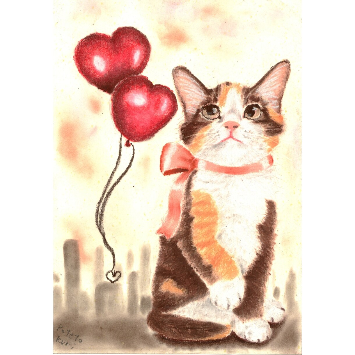 あなたの愛猫ちゃんをソフトパステルで描きます パステルイラストであなたの愛猫ちゃんをふわふわイラストに イメージ5