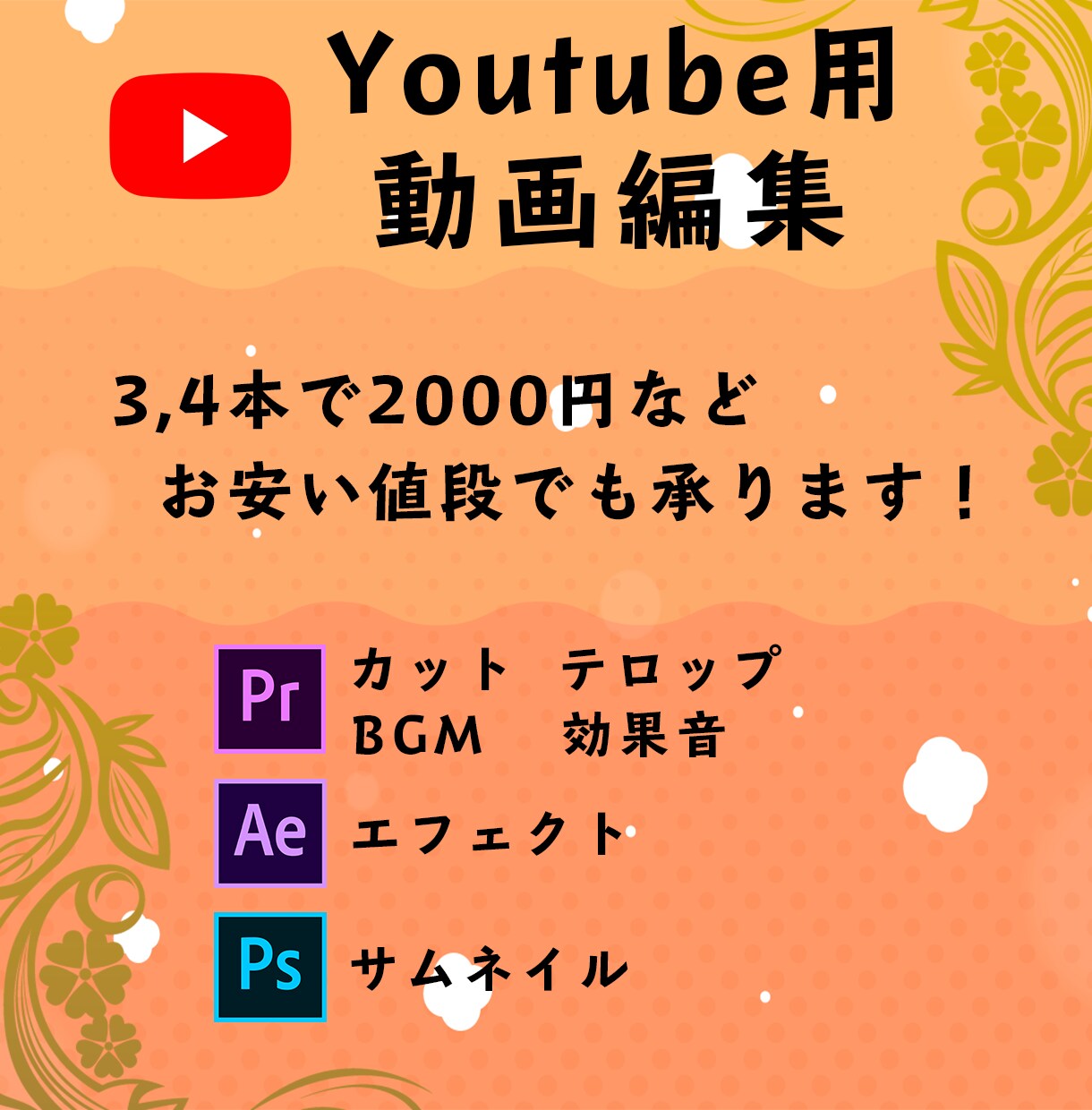 Youtube用の動画を、素早く編集いたします 編集が忙しくなった方へ！購入者様の作風を再現！継続依頼も！ イメージ1