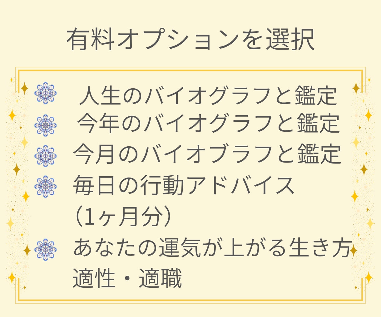 生年月日からあなたの運気の波を見える化します 10年・1年・1か月・毎日の運気と行動のヒントをお届けします イメージ3