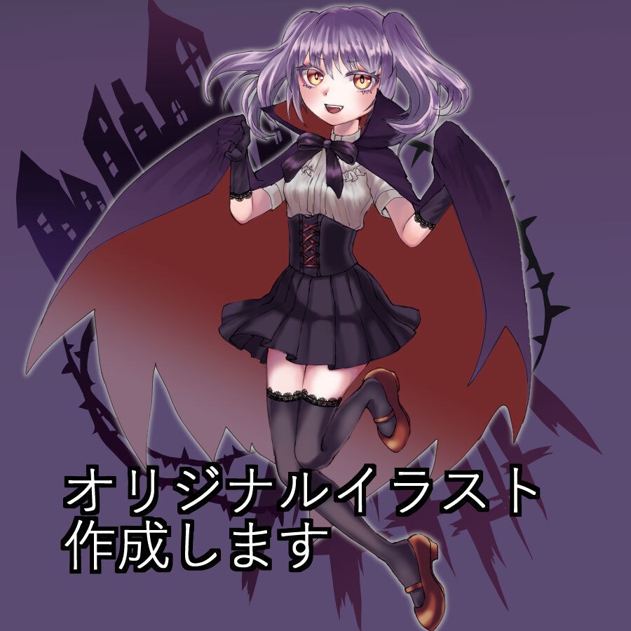 一枚絵、立ち絵などオリジナルイラスト製作します 少年少女の可愛い系ダークメルヘン系得意です！商用利用可 イメージ1