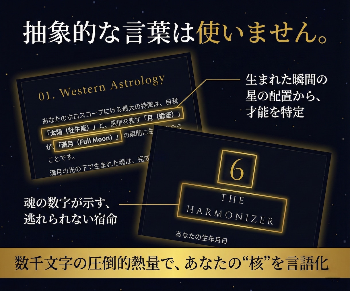 オールインワン占い│西洋×東洋×数秘術で占います 3大占術で完全解析。体験型のあなただけの究極の占いサイト作成 イメージ3