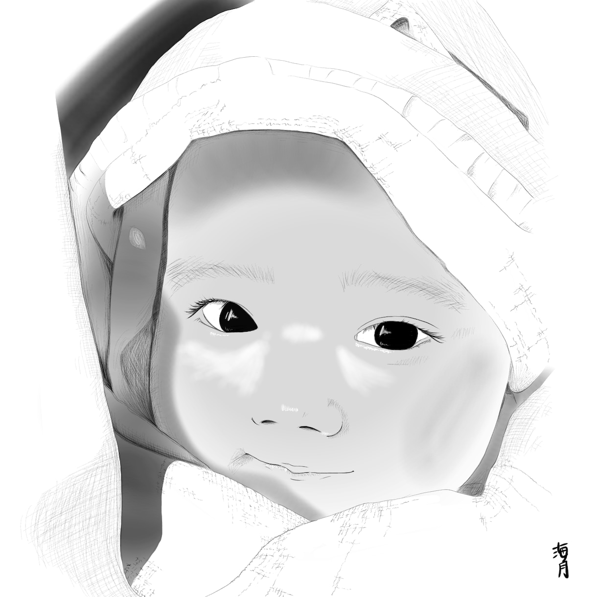 リアルな似顔絵作成しまます なるべく本人に近づけます。白黒になります。 イメージ2