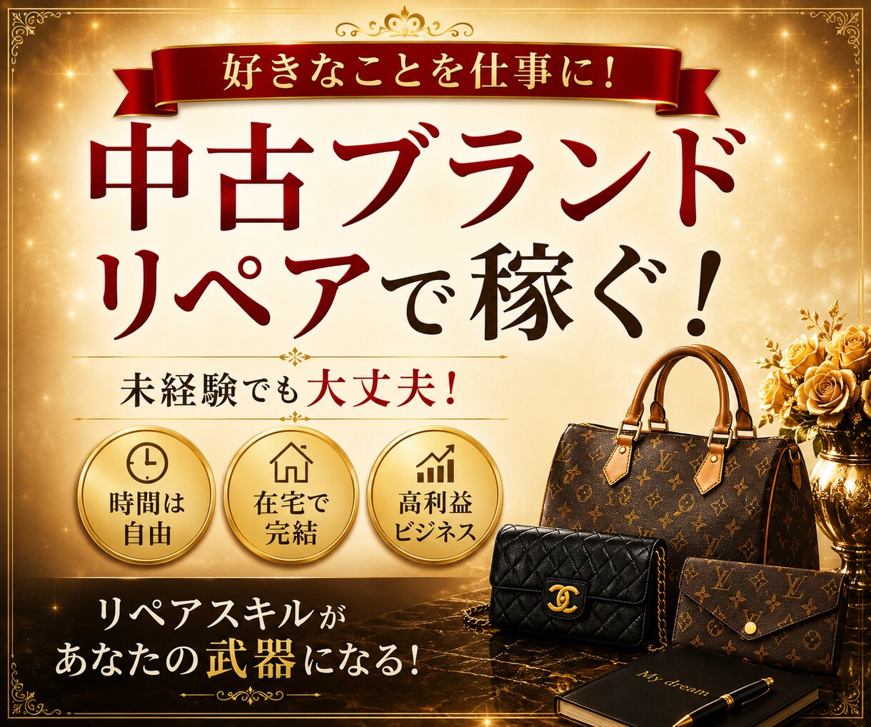 初心者向け｜中古ブランド×リペアで稼ぐ方法教えます 初心者でも始めやすい中古ブランド副業をわかりやすく解説します イメージ5