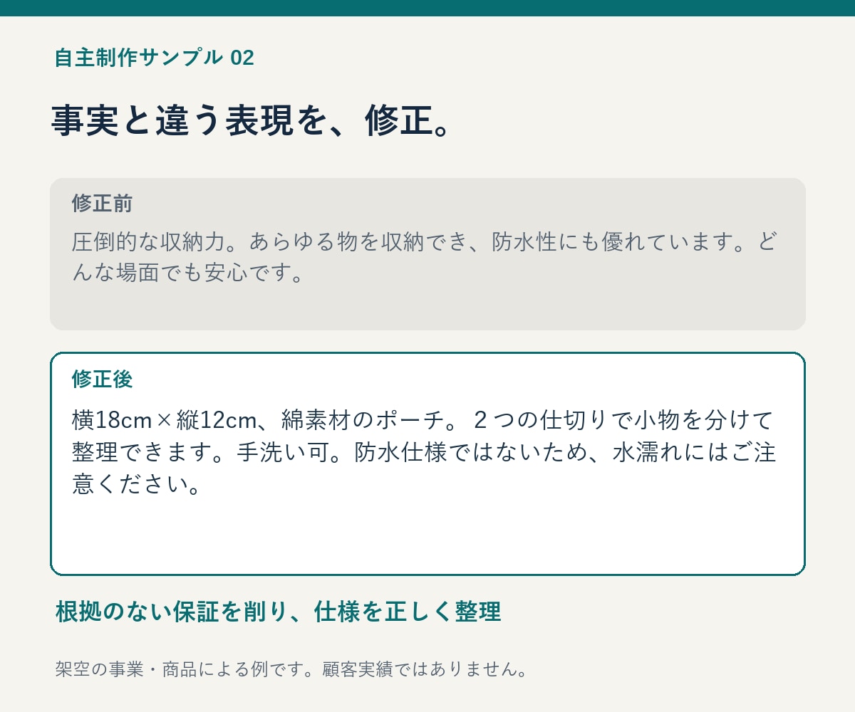 商品説明・紹介文を読みやすくリライトします 500字1,500円｜見出し3案・修正1回 イメージ3
