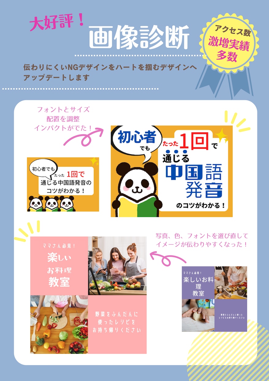 デザインアップグレードやアイデアのご相談に乗ります これどうでしょう？もっと素敵な画像にしたい！のお悩み相談所 イメージ4