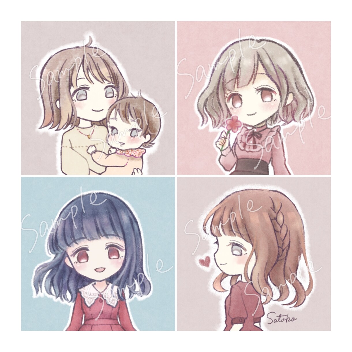 ふわっとやさしい雰囲気のアイコンお描きます 落ち着いた色味なので大人かわいい印象になります♪ イメージ3
