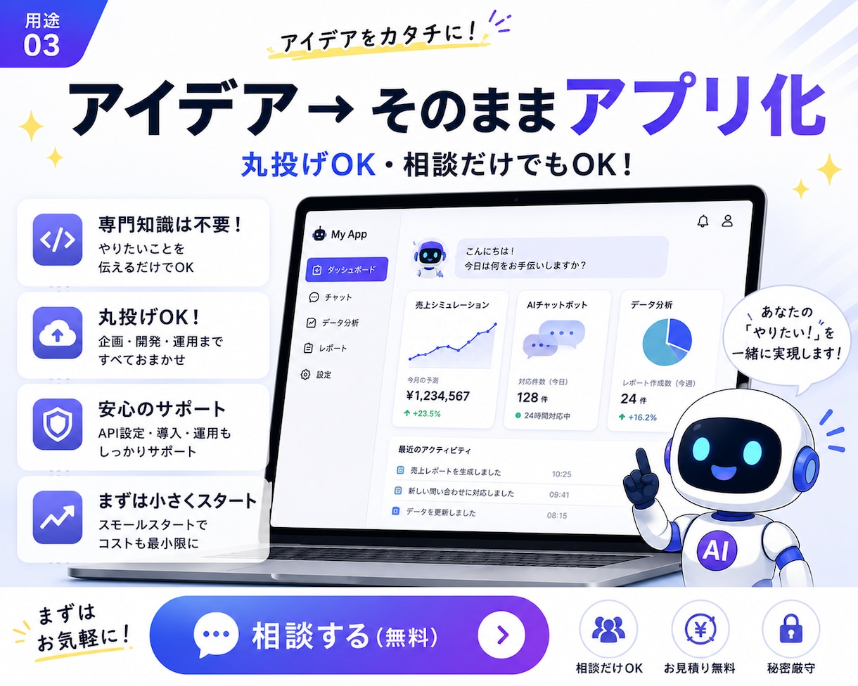 自動化のプロがAIを使ったWebアプリを開発します 分析・自動化・チャットボット対応 イメージ4