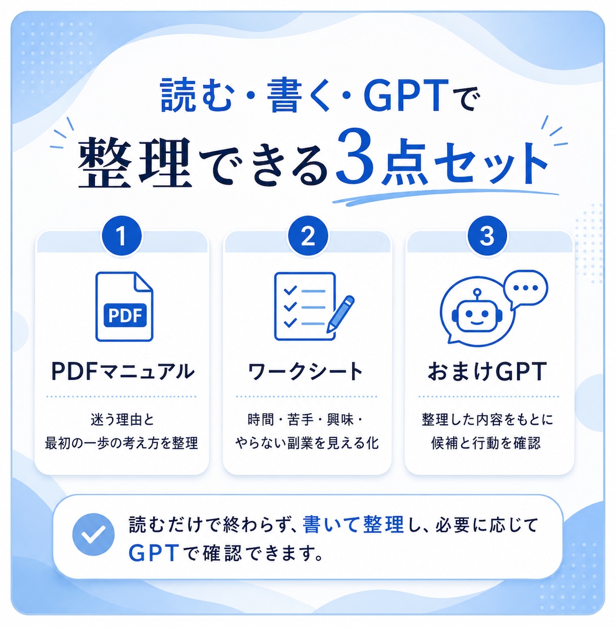 情報を増やす前に副業候補を減らします やる副業とやらない副業を分けて迷いを見える化します イメージ2
