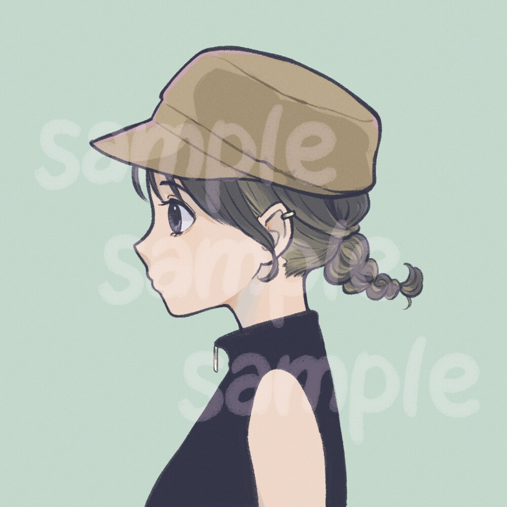 瞳が印象的な女の子アイコン描きます 商用利用可能＊カワイイアイコンいかがでしょうか イメージ2