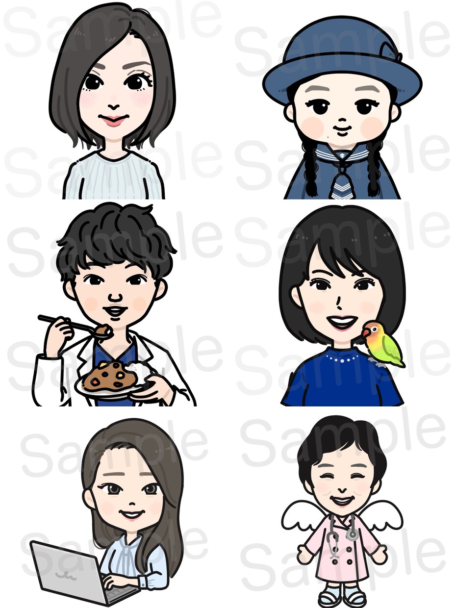 似顔絵アイコンお描きします あなただけのイラストでSNSに個性を♪ イメージ10