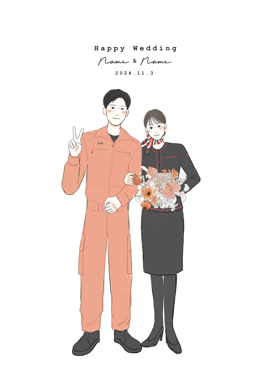 即対応◎！ゆる〜い大人可愛いウェディング描きます ウェルカムボード・結婚式アイテム・プレゼント・記念にも イメージ1