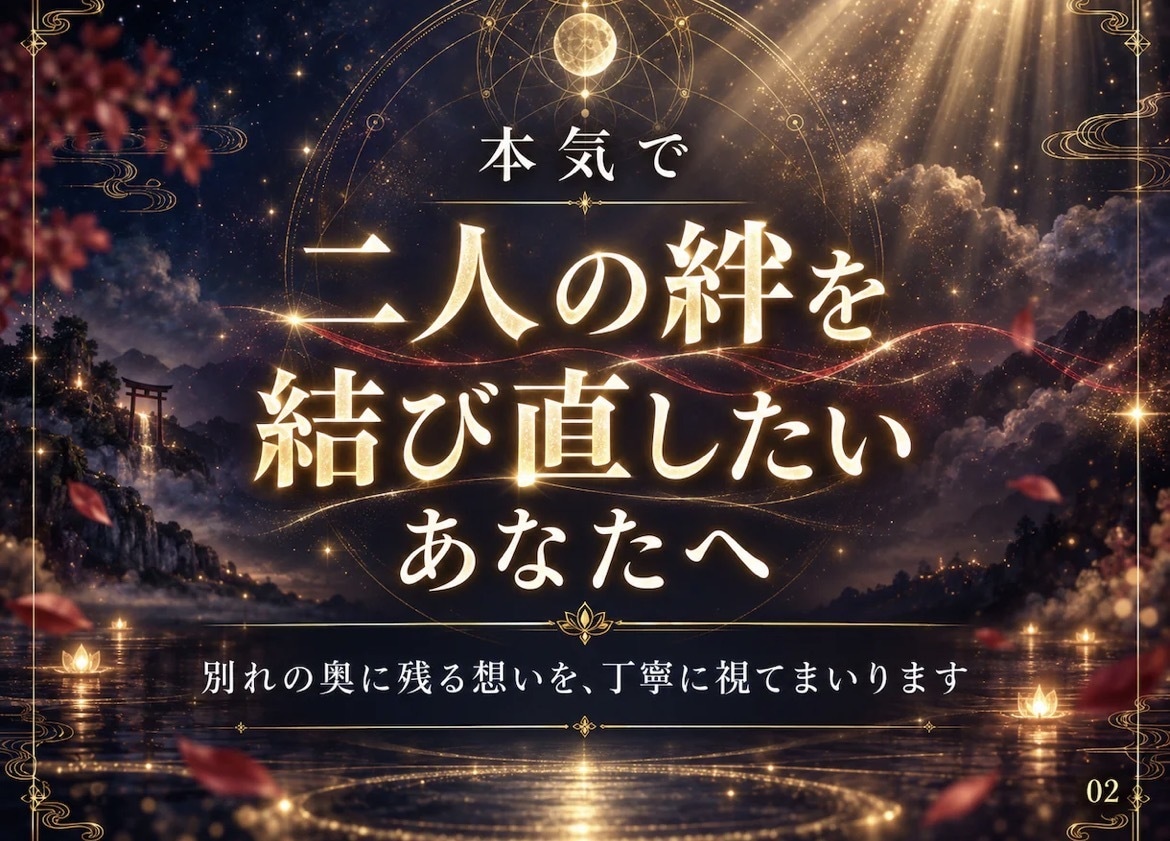 不動心眼|復縁へ導く霊視をし二人の絆を結び直します 相手の未練と本音を直視|止まった2人の時間を再び動かします イメージ2