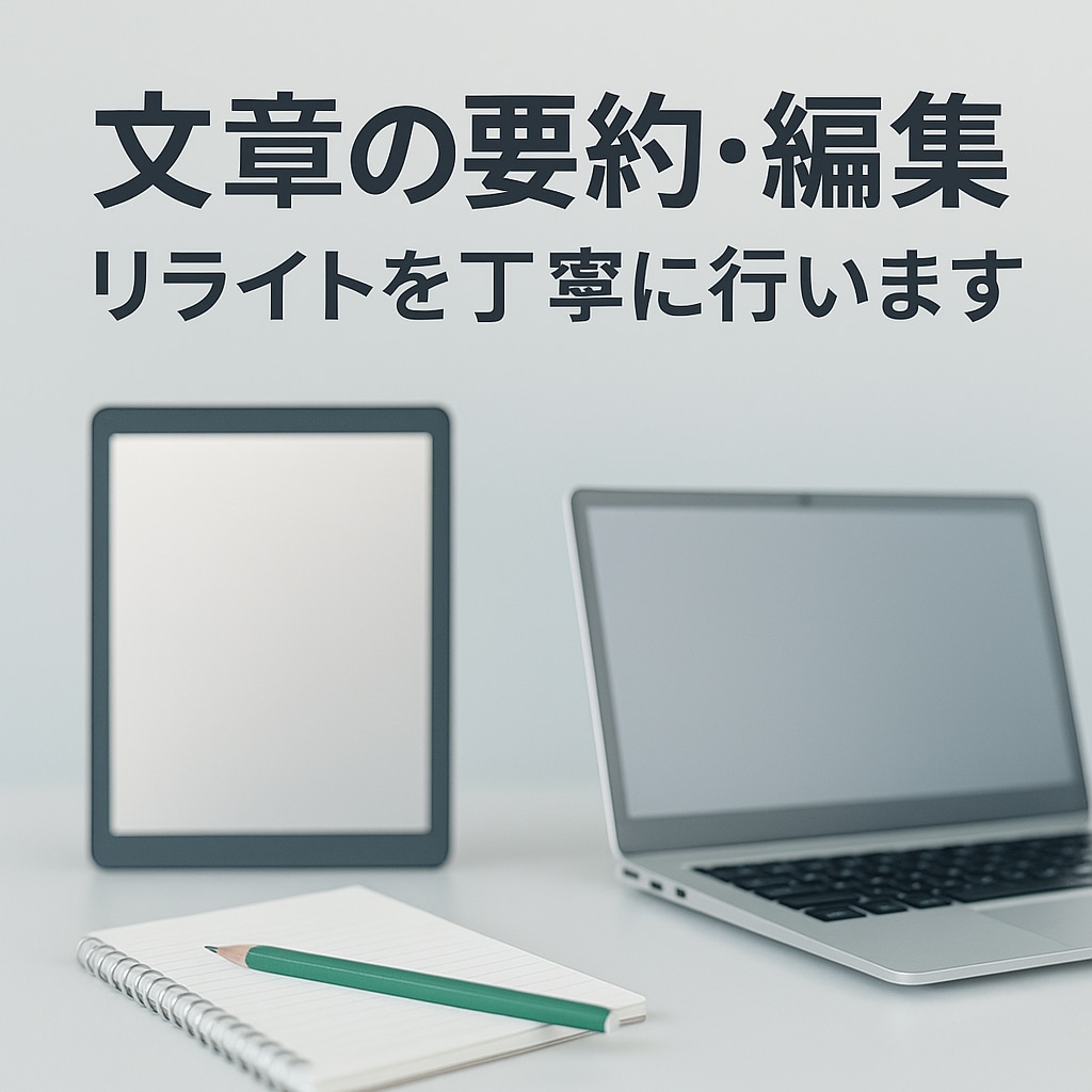 文章の要約・編集・リライトを丁寧に行います 用途や目的に合わせて、読みやすく整えます イメージ1