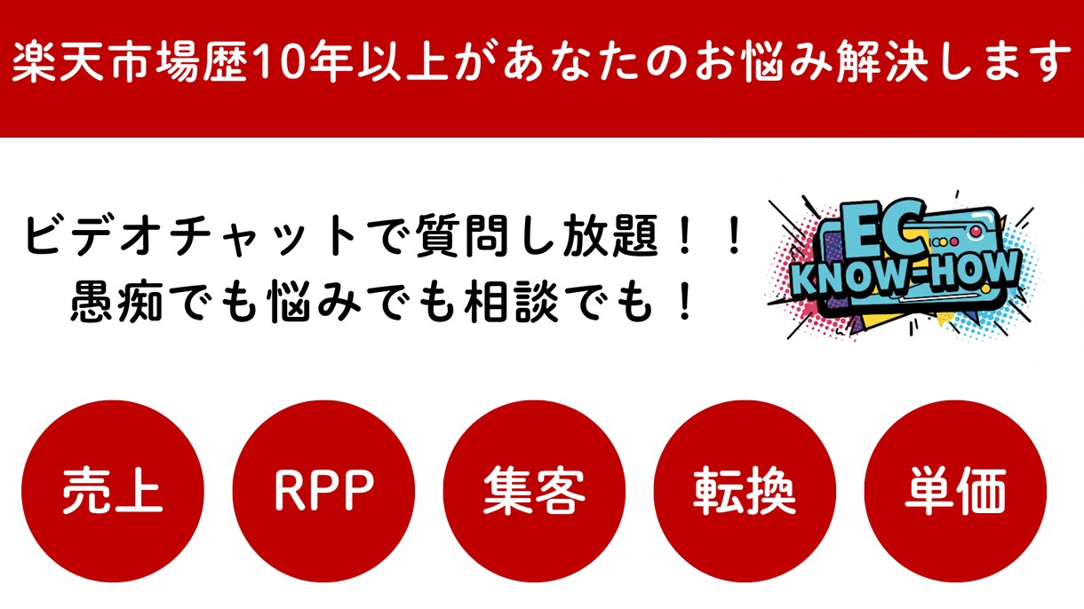 楽天市場のチャット相談のります ECコンサル歴10年以上が楽天市場運営の相談のります！ イメージ1