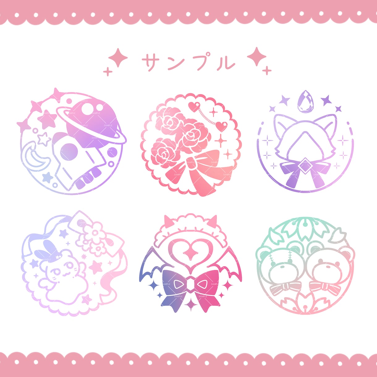 VTuberスタンプロゴ作ります 商用可で差分多めのスタンプみたいなかわいいシンボルロゴ イメージ2