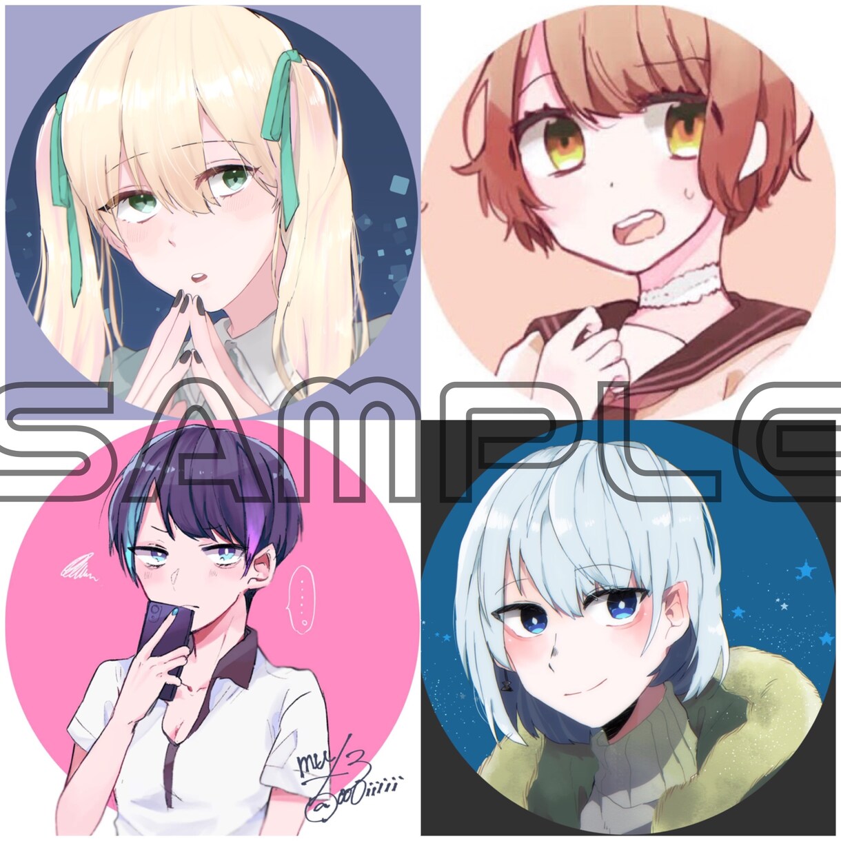 SNSアイコンお描きします アニメチックなアイコンが欲しい！という時にご検討ください イメージ2
