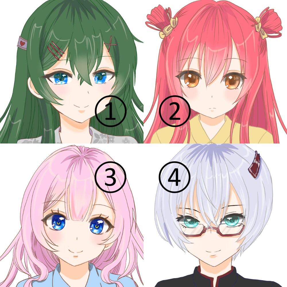 商用利用可！ゲーム・SNSアイコン、その他描きます 20名の男女から素体を選択してカスタマイズ作成するサービス！ イメージ6