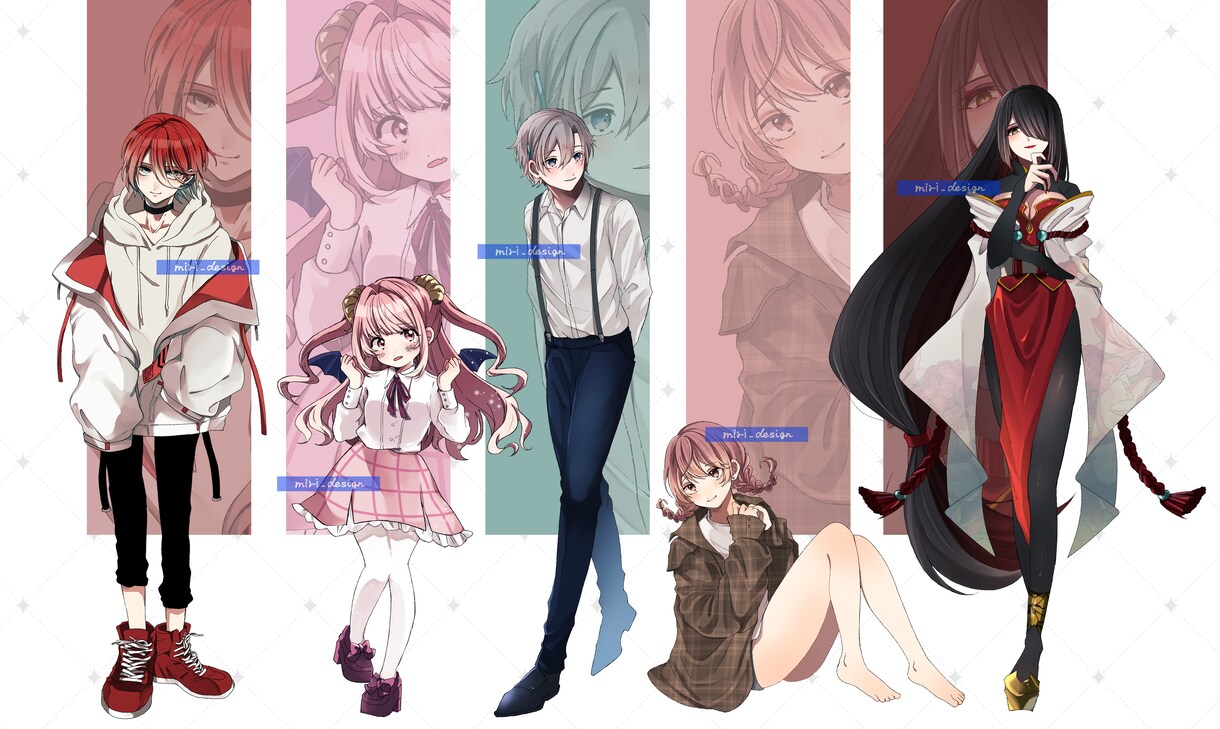 キャラクターデザイン/立ち絵のイラストを制作します TRPGなどでご利用