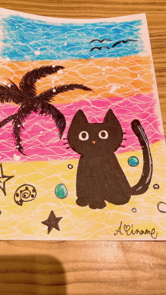 海、波、猫、癒しの絵を描きます あなたの癒しのお手伝い♡心癒される絵を描きます イメージ5