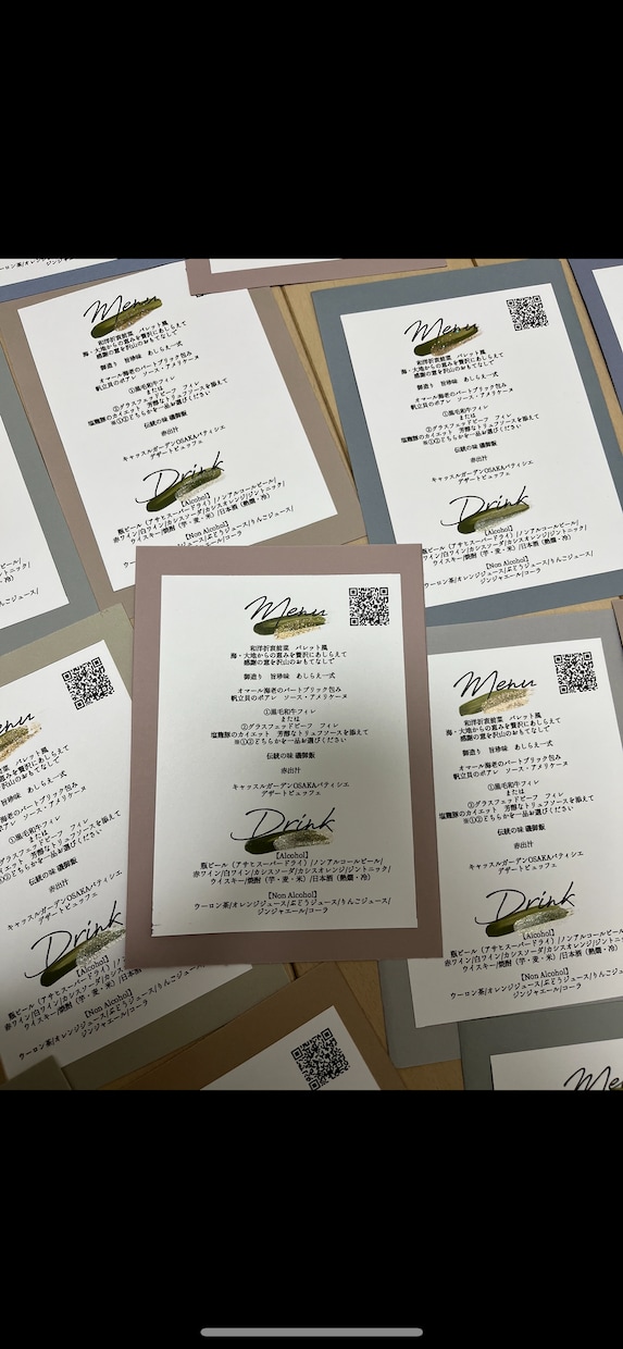 印刷済納品、結婚式のメニュー表を作成します 結婚式でのメニュー表を作成させていただきます。 イメージ2