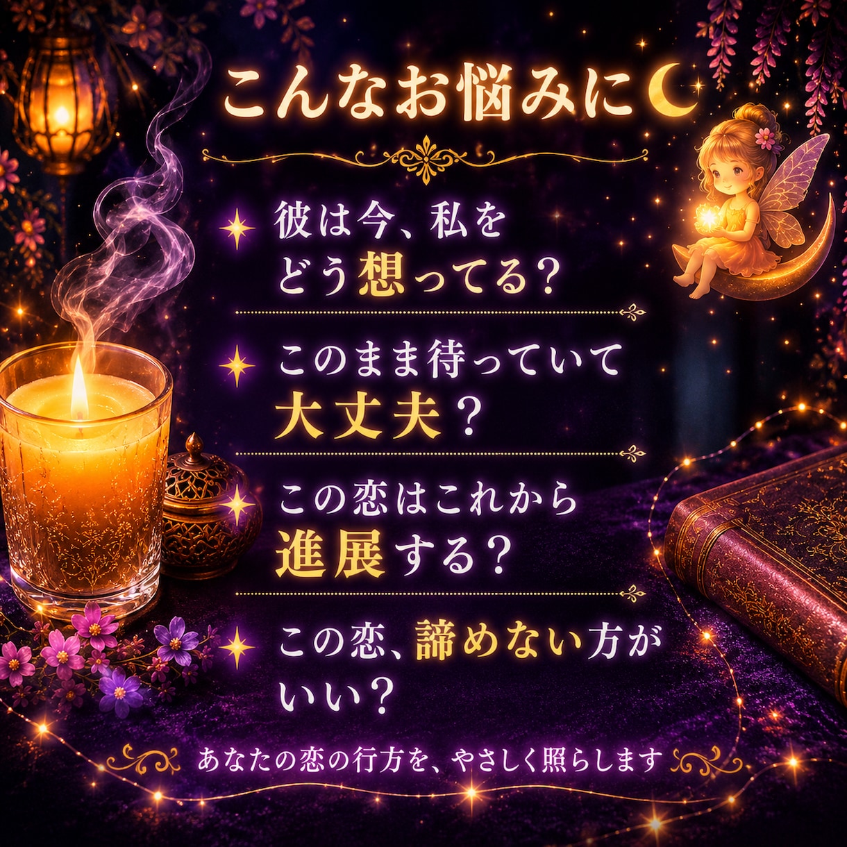 彼の気持ち・本音・未来を恋愛タロットで占います 5名限定✩ふたりの関係や不安を読み解き相性にも対応・即日鑑定 イメージ5