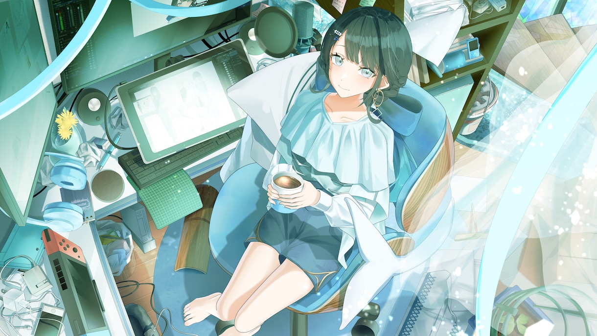 透明感のある等身イラストを描きます Vtuberや配信者など活動でオリジナルイラストが必要な方へ イメージ2