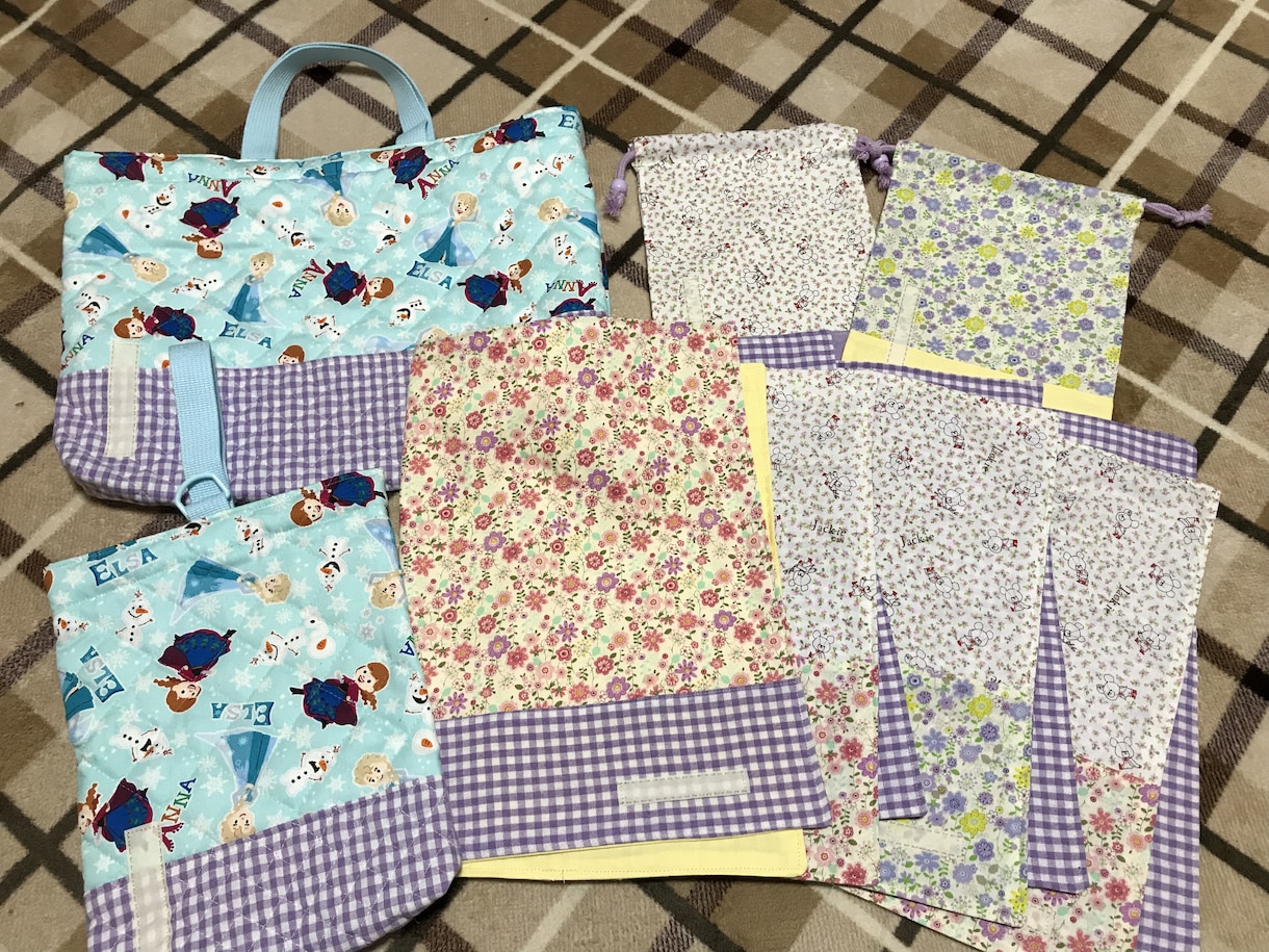 園や学校の指定サイズで手提げバッグや給食袋作ります パパママ応援♡リーズナブル！入園入学セット♡オーダーページ イメージ3