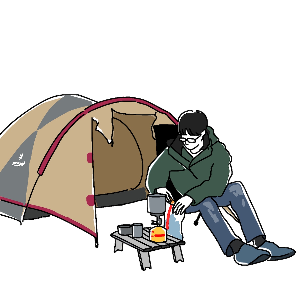 キャンプのイラスト描きます アイコンやキャンプステッカーに イメージ9