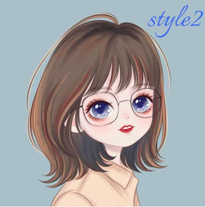 ５種テイスト　ふんわり似顔絵を描きます 可愛い似顔絵　ミニキャラ　こてきゃ　SNSアイコン イメージ2