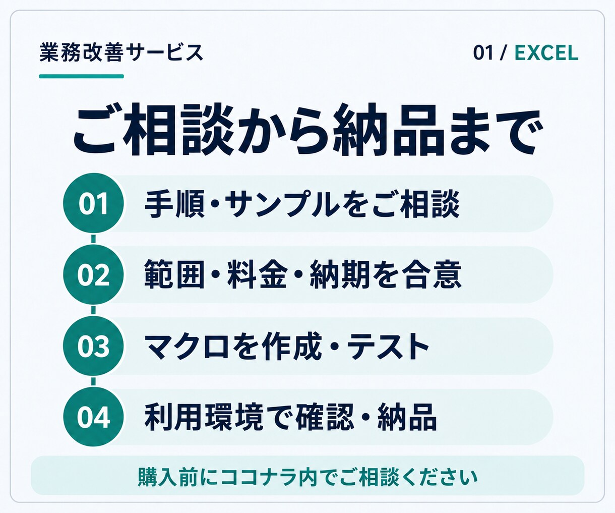 Excel作業をVBA・マクロで自動化します 転記・CSV加工・月次集計を、業務の見直しから支援 イメージ3