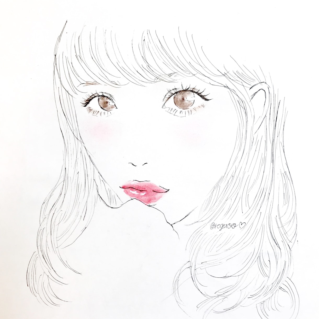 似顔絵アイコン作成します 自撮りは恥ずかしいという方におすすめ手書き似顔絵アイコン♡ イメージ1