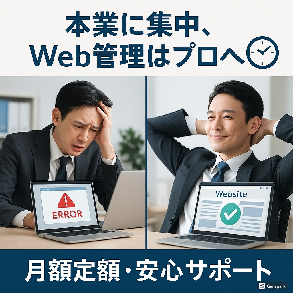 プロにお任せ！Webサイト保守運用をご提供します 更新も管理もすべておまかせ、安心の一括サポート イメージ1