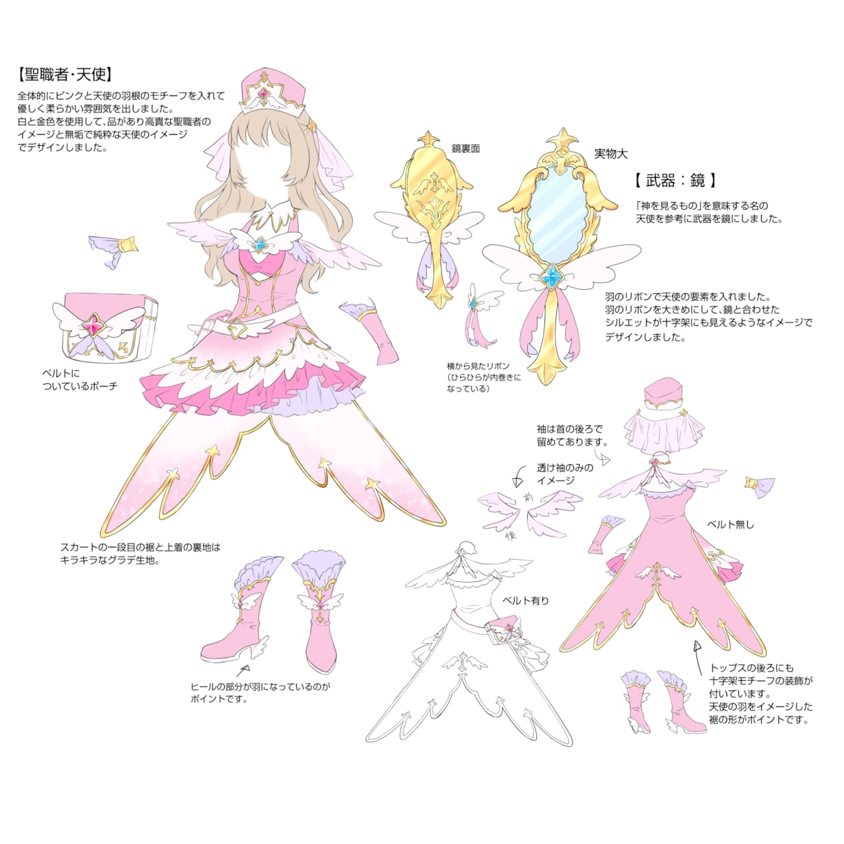 お好みのオリジナルキャラクターデザインします 可愛い、魔法少女、アイドル等のキャラや衣装デザイン二面図 イメージ8
