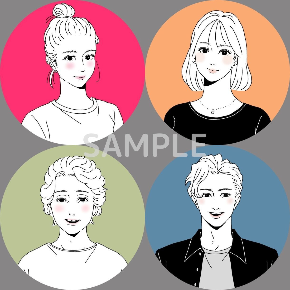 5名様限定★SNS用似顔絵アイコン描きます 背景色変更、リップ＆チーク無料 イメージ1