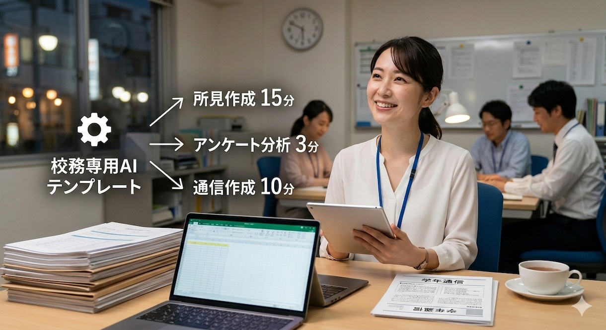 現役教員が校務を削減する生成AIテンプレ作ります 所見・アンケート・通信…「書く苦痛」から解放されるプロンプト イメージ1