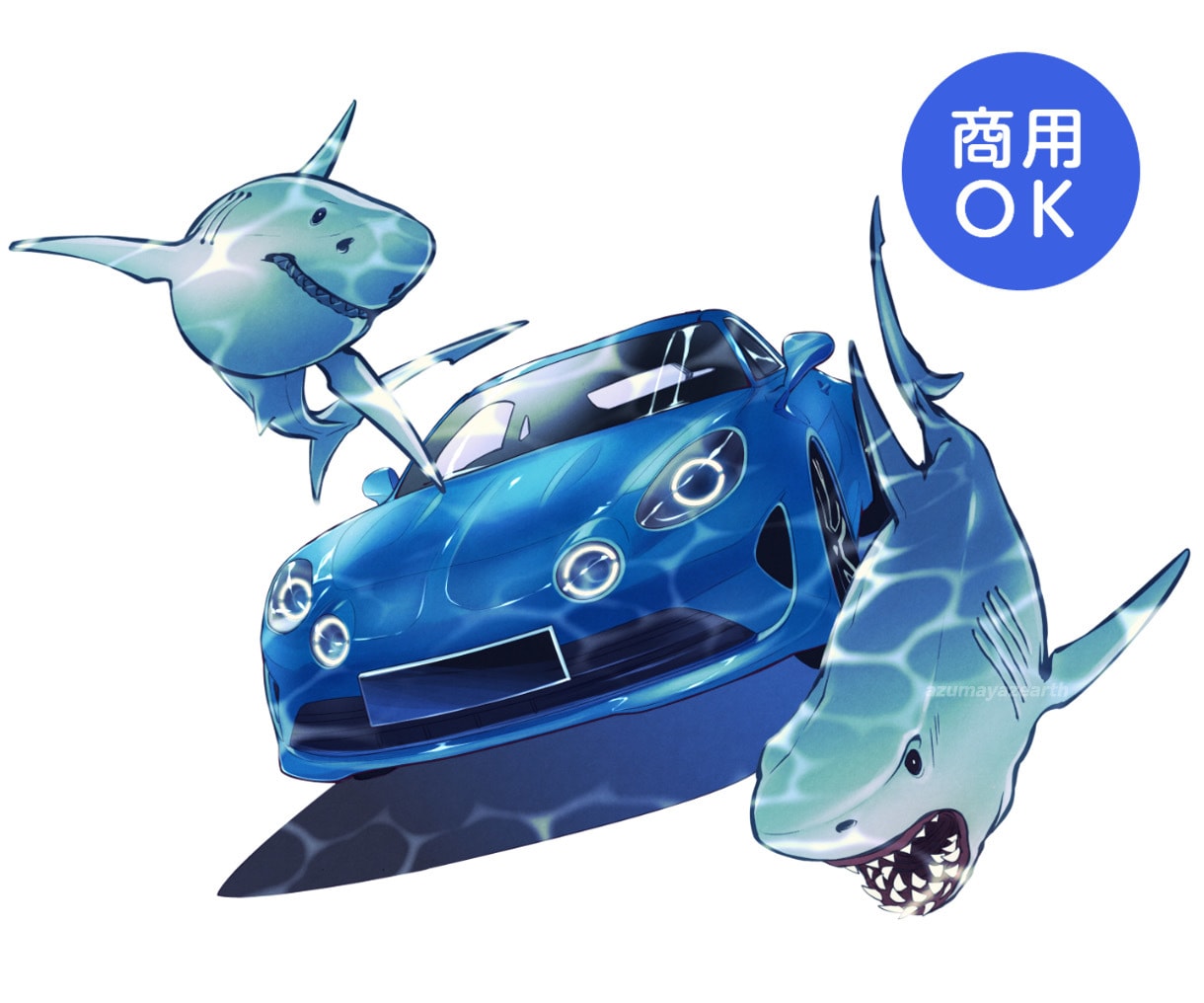 クルマ×モチーフのイラスト描きます 商用◎オシャレで目を引くステキな車イラストに仕上げます！ イメージ1