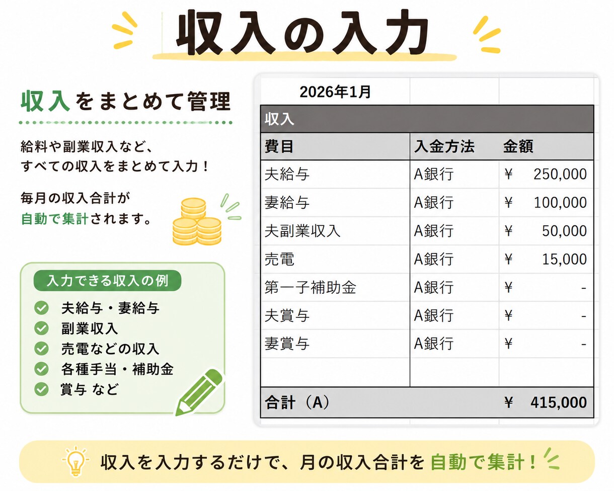 スマホ連携のシンプルなExcel家計簿を作ります Forms連携でスマホから簡単にExcel家計簿に入力 イメージ3