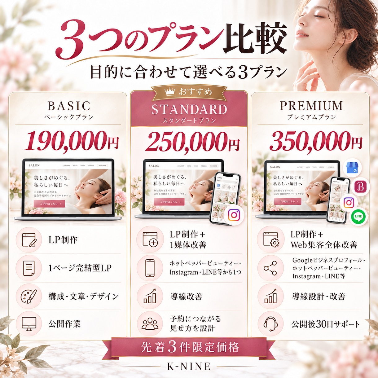 美容サロン専門の集客LPを制作します 美容集客のプロが予約導線まで設計します イメージ3