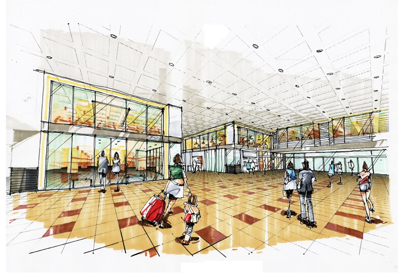 パース（CG又は手描き）の作成をいたします 大型商業施設、駅など実績あります イメージ3
