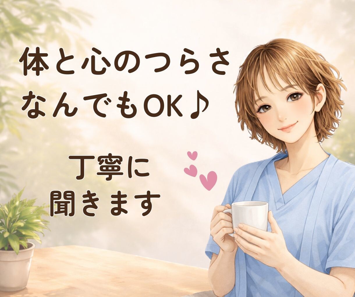 なんとなくしんどい時に。体と心のモヤモヤ整理します 現役整体師が 体と気持ちのお話聞きます イメージ1