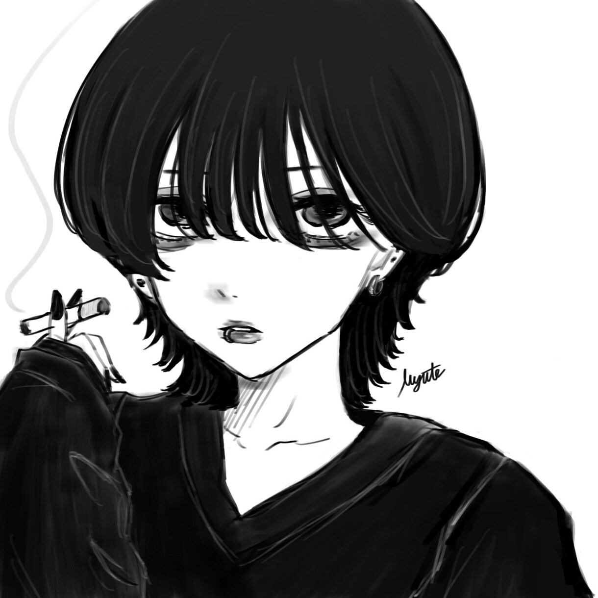 女の子のアイコン用イラストを描きます 病み系やクール系の女の子の顔を描くのが得意です イメージ2
