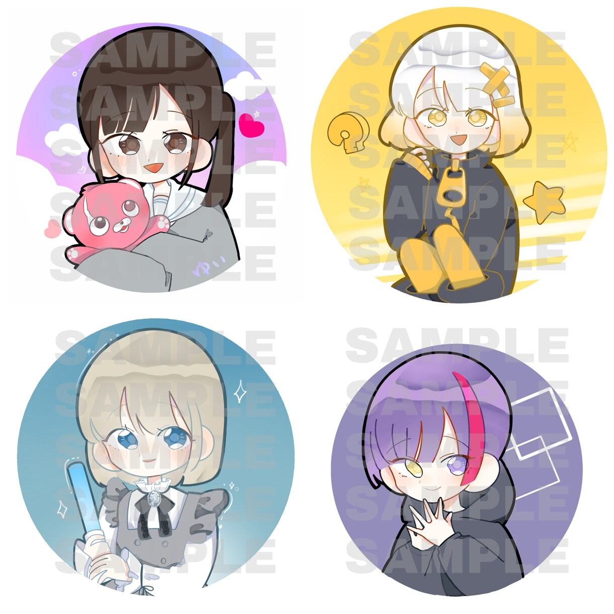 SNSのアイコンや、グッズのイラストなどを描きます ポップなミニキャラ風味のイラスト イメージ3