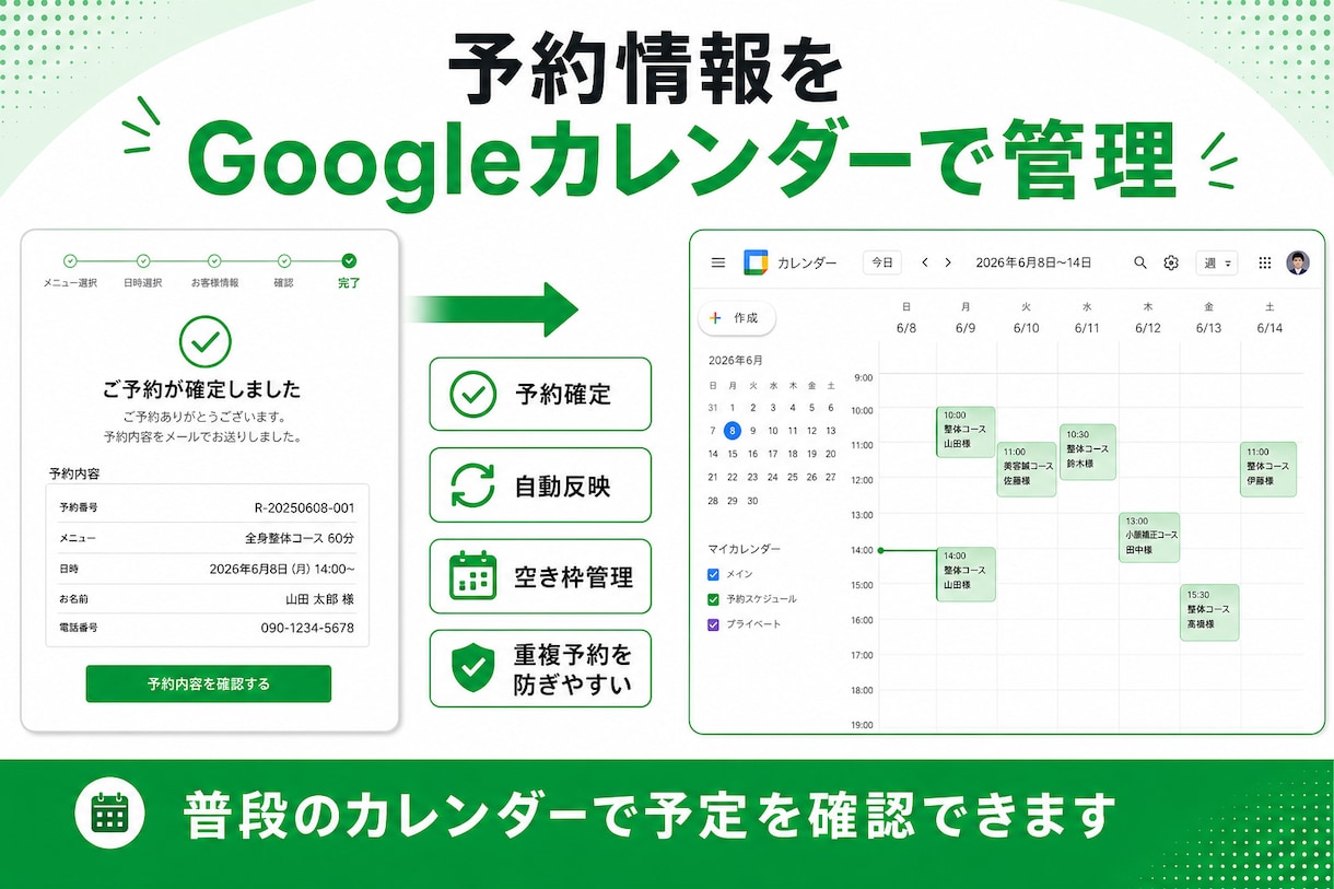 月額不要のLINE自動予約システム構築します LINE公式×Googleカレンダーで予約受付を自動化します イメージ5