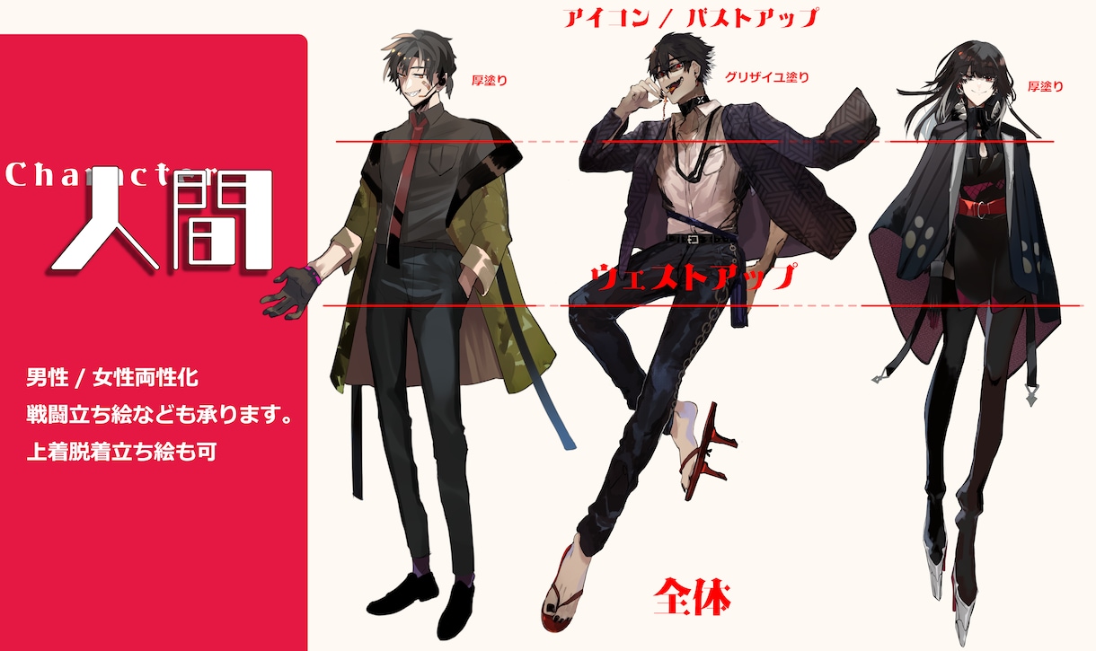 TRPG、ゲーム制作用の立ち絵制作受付ます 人外もOK！立ち絵が今必要な方へ！ イメージ4
