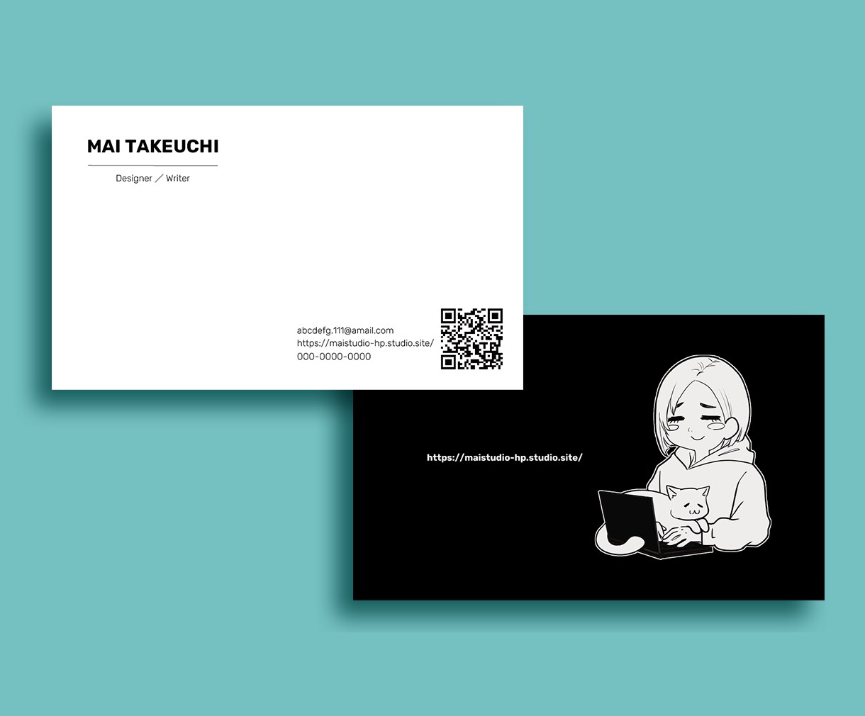 イラストレーターが描く似顔絵入り名刺を作成します 好きな色とテンプレを選んで、写真を送るだけ！ イメージ3