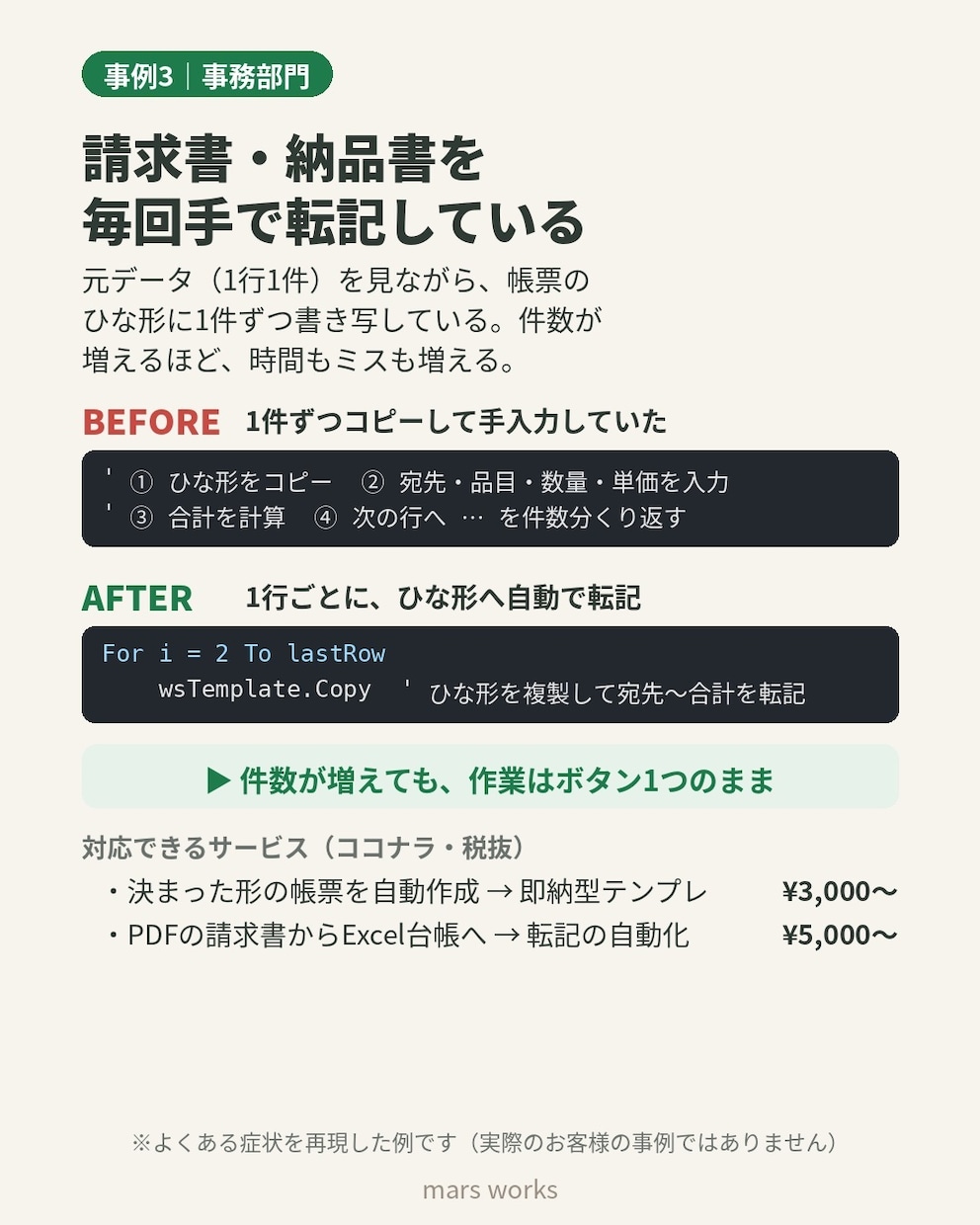 PDF請求書→Excel台帳の転記を自動化します 毎月の手入力をボタン1つに｜重複チェック付き イメージ2