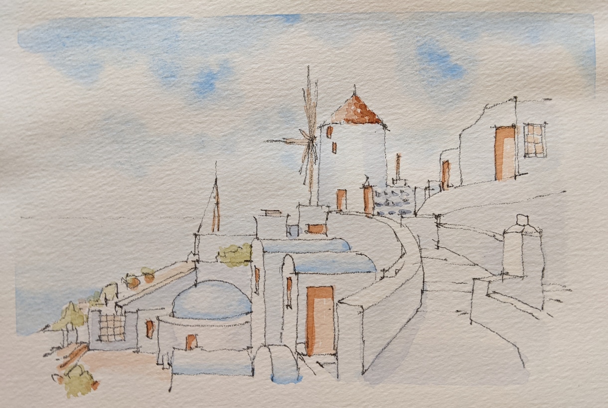手描き！水彩画で建物や街並み・景色を描きます 旅行先の景色や思い出の場所をイラストで表現します！ イメージ2