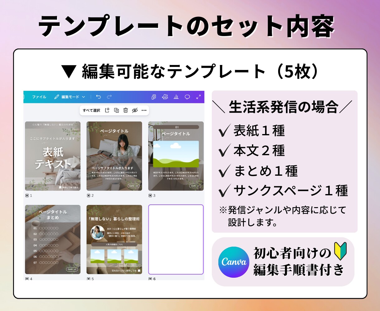 Instagramの投稿テンプレート作ります 子育てママに最適な「時短で続くテンプレ設計」で投稿疲れ卒業！ イメージ4